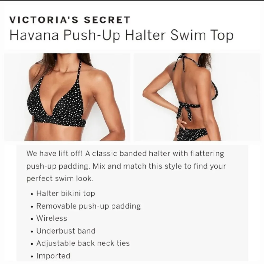 Victorias Secret Swim Havana Push Up Halter Padded Bikini top & Itsy bottoms Set - Picture 4 of 8